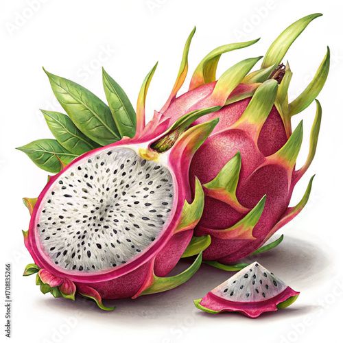 dragon fruit isolated on white background