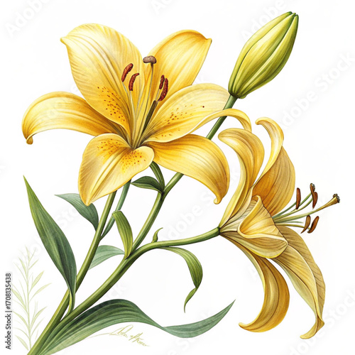 bouquet of yellow lilies