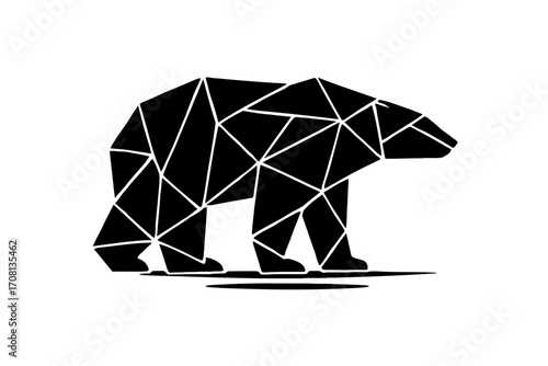 Vector art of geometric polar bear, a modern and artistic representation of arctic wildlife and its majestic presence