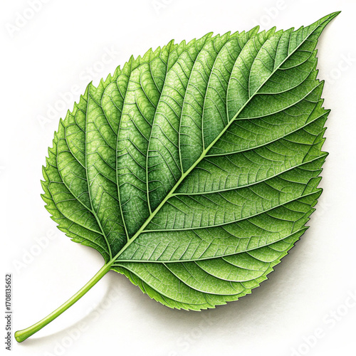 green leaf isolated on white