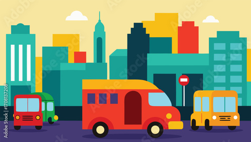 Vibrant mumbai street scene with colorful auto rickshaws and cityscape vector illustration