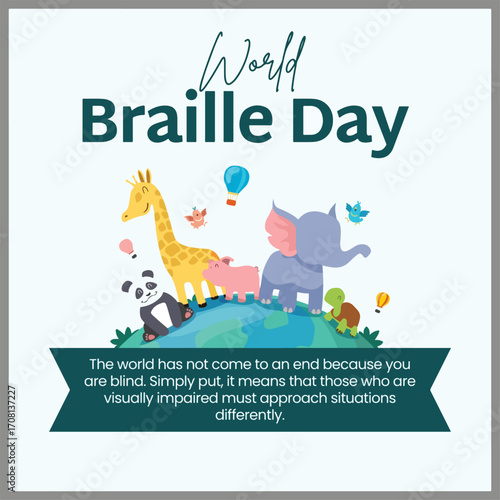 "Celebrate World Braille Day: promoting inclusion, literacy, and accessibility for visually impaired communities worldwide."