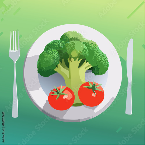 Brokkoli und Tomaten