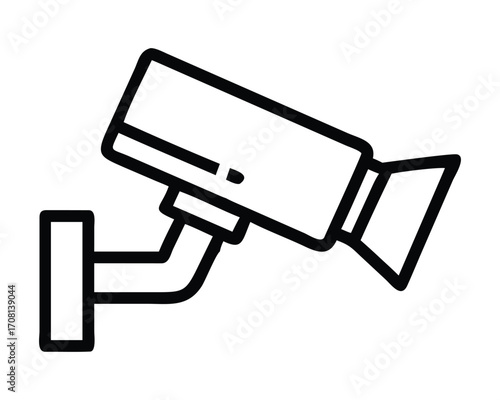 A hand holds a megaphone next to a black CCTV camera, a symbol of business security and communication