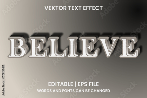 editable believe text effect
