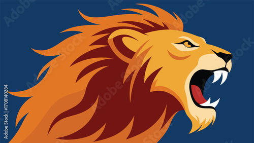 Majestic roaring lion head vector illustration scalable eps fierce wildlife king