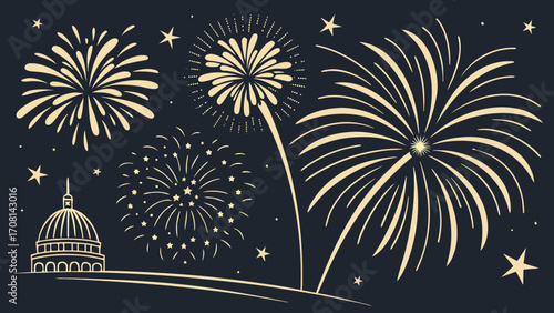 fireworks in the night sky