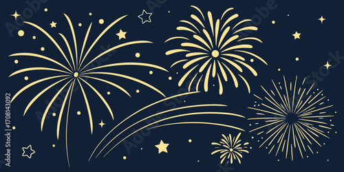 fireworks on the night sky