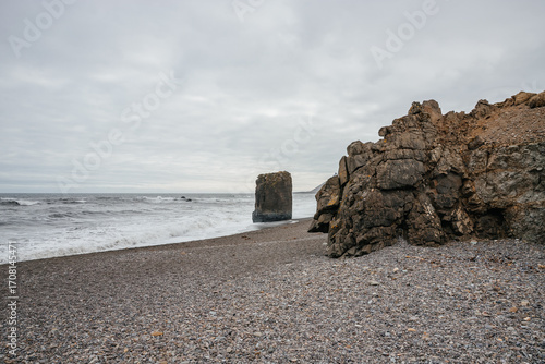 Fotografia Coast of laekjavik beach, iceland