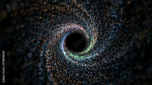 A mesmerizing seamlessly looping video of swirling, luminous particles creating a magical, celebratory light vortex effect background, texture, mood