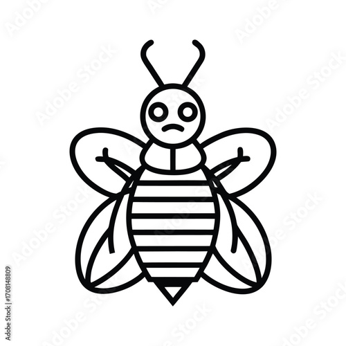 Outline bee smoker icon for beekeeping and apiary designs
