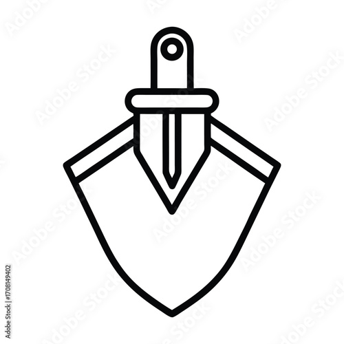 Plumb bob outline icon for construction and surveying