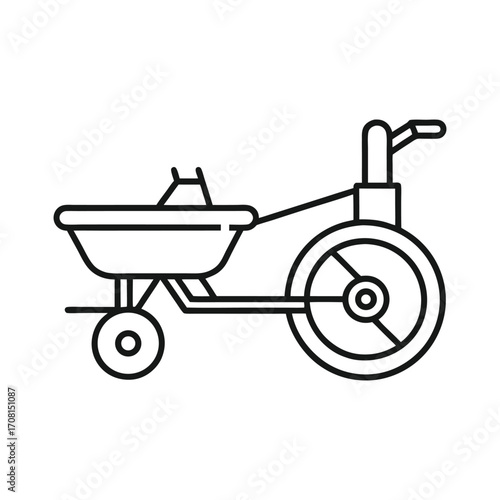 Outline icon of an animal drawn mouldboard plow