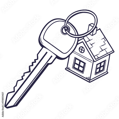 House with key, concept of real estate