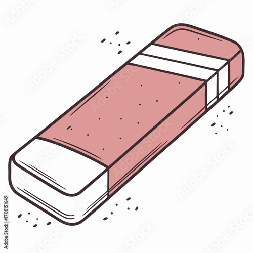 Pink eraser with white ends in vector format