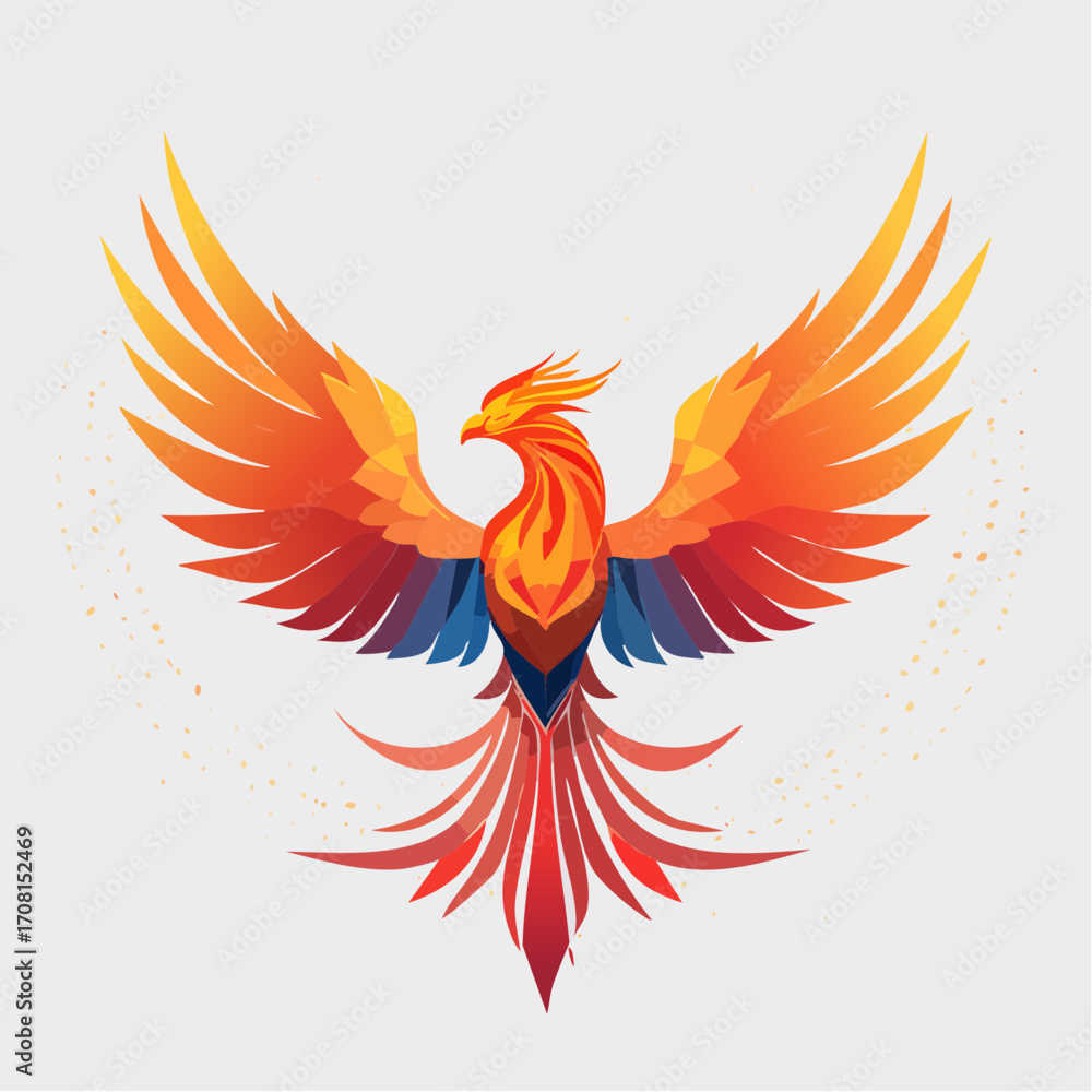 Obraz premium Minimalist phoenix bird vector