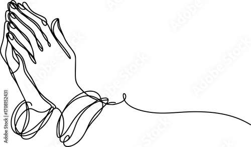 Praying Hands lineart