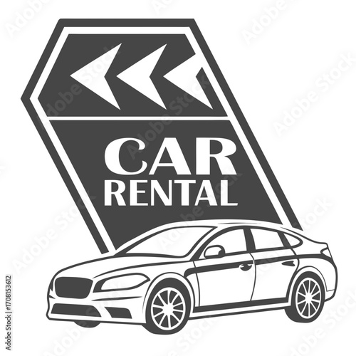 Car rental service logo with a modern vehicle