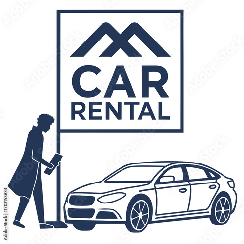 Car rental service with employee and vehicle