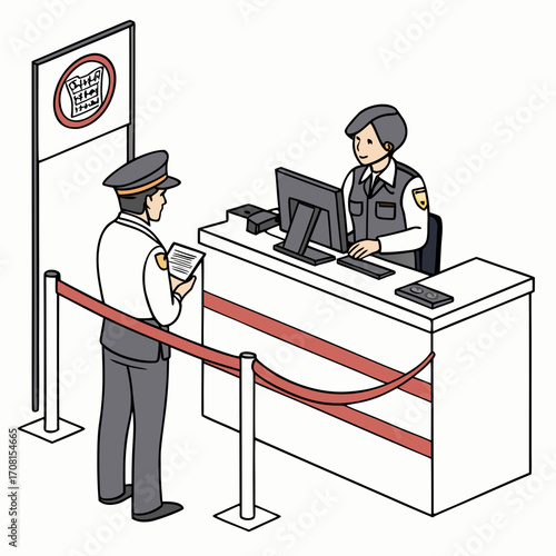Illustration of security check at the airport