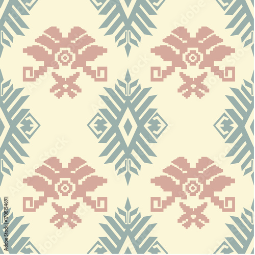 Seamless pattern background with plant and flower theme