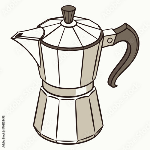 Moka pot illustration for coffee brewing