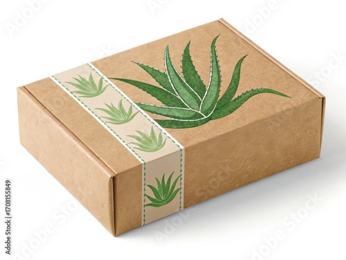 Kraft paper skincare box with aloe