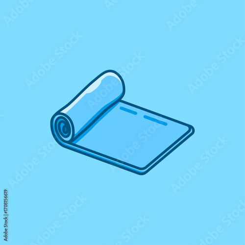 Mat gym tools equipment elements vector cartoon illustration
