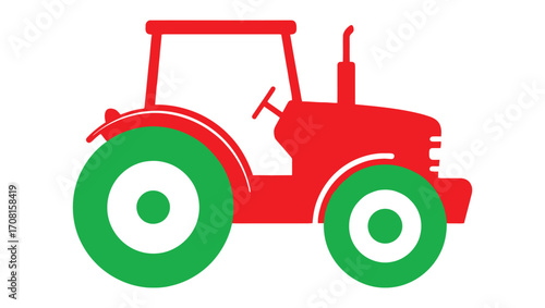 Red Tractor Icon Agriculture, Farming, Machinery, Rural, Harvest