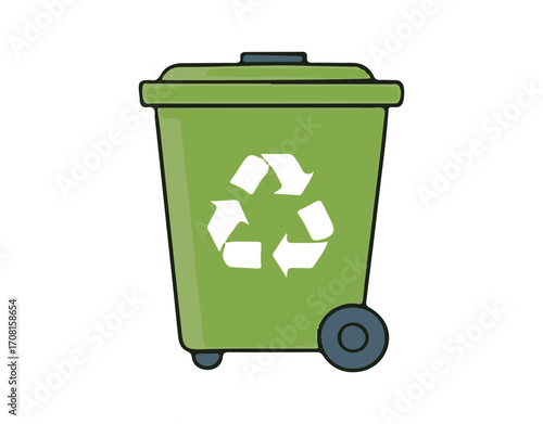 recycle bin with green screen