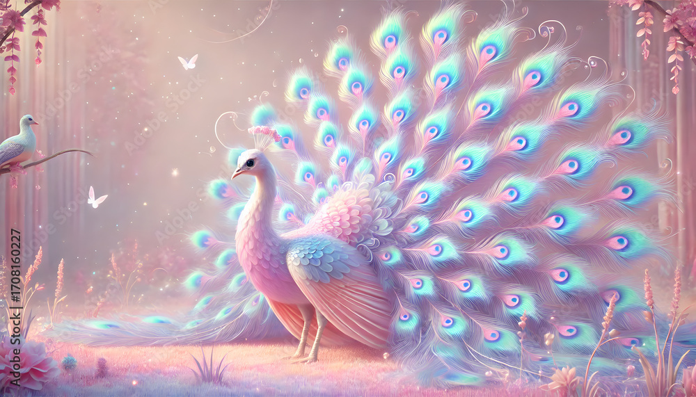 custom made wallpaper toronto digitalPeacock Pastel