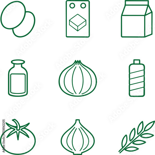 Food Essentials Eggs, Milk, and Vegetables