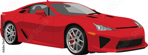 Red JDM Coupe Sport car 