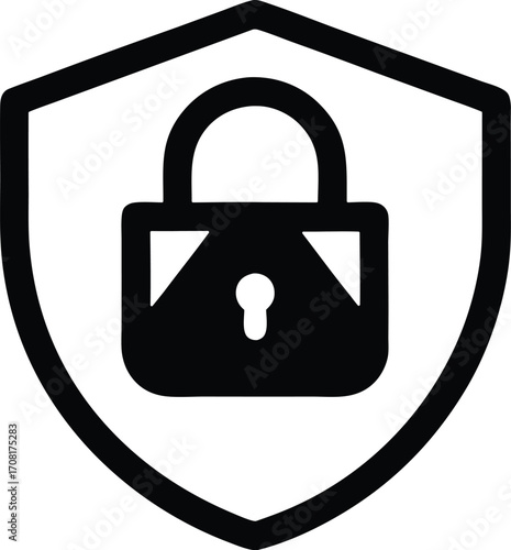 Firewall lock vector icon.