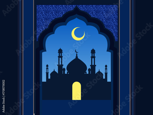 Beautiful islamic ramadan kareem greeting card with mandala art