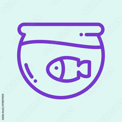 Fish bowl symbol artwork trendy useful vector Illustration design likely colorful background