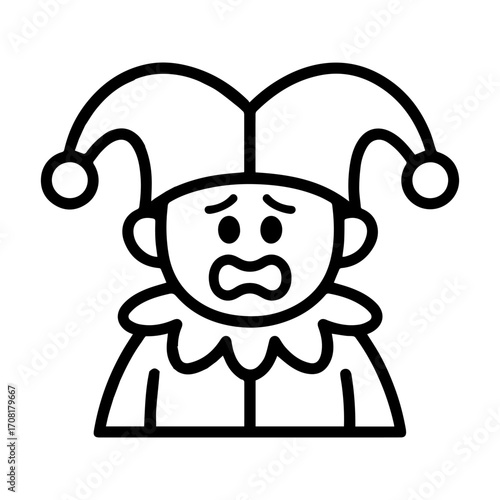 character emotion jester fear vector on white background Vector icon character with emotion
