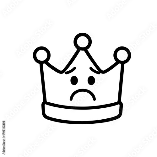 character emotion crown sadness vector on white background Vector icon character with emotion