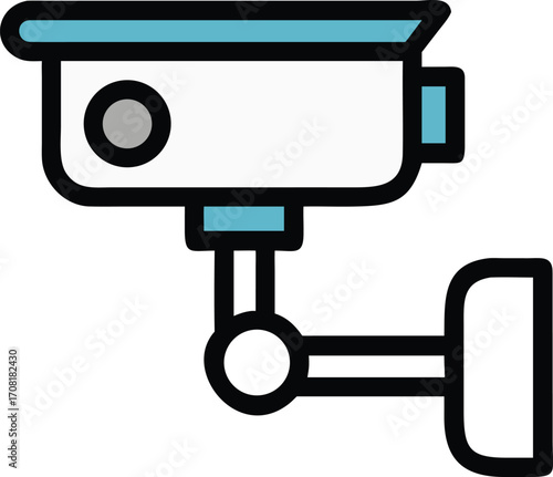 Security camera icon, a technology of surveillance system for safety monitoring