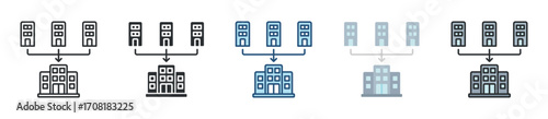 Merger Icon Set Multiple Style Collection