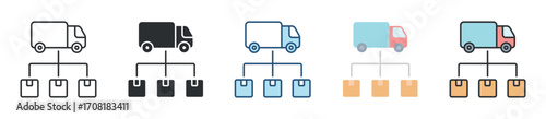 Logistics Icon Set Multiple Style Collection
