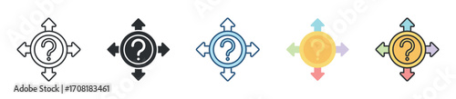 Uncertainty Icon Set Multiple Style Collection