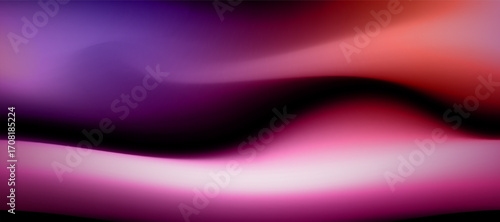 Blurry waves of purple pink and orange light