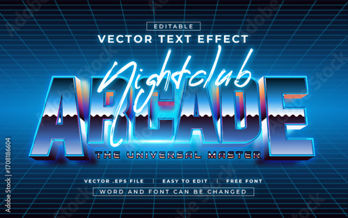 Nightclub Arcade 3D editable text effect style