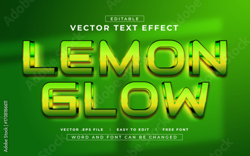 Lemon Glow 3D editable text effect style