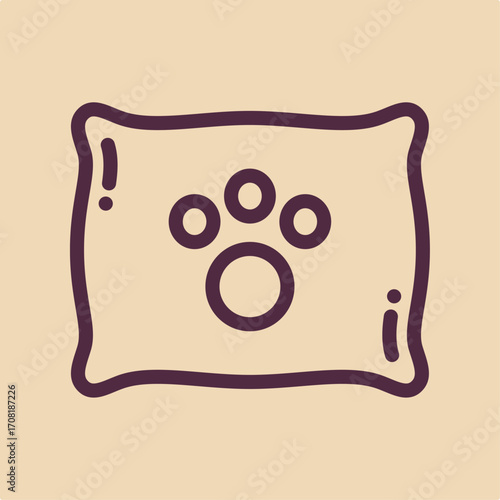 Pet pillow symbol artwork trendy useful vector Illustration design fascinating colorful background