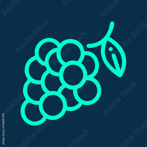 Grapes symbol artwork trendy useful vector Illustration design aesthetic colorful background