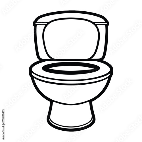 Toilet Front View Illustration