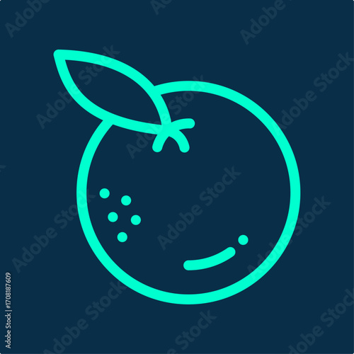 Orange fruit symbol artwork trendy useful vector Illustration design aesthetic colorful background