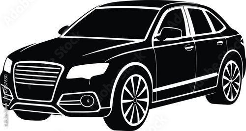 black and white retro car